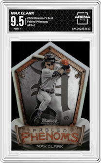 Max Clark from the 2024 Bowman's Best set graded by Arena Club and given an overall grade of 9.5.