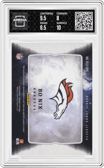 Bo Nix from the 2024 Panini Origins set graded by Arena Club and given an overall grade of 8.5.