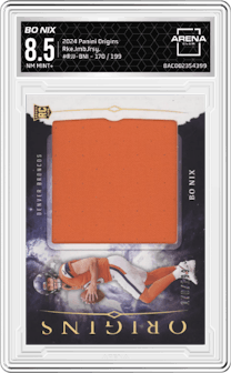 Bo Nix from the 2024 Panini Origins set graded by Arena Club and given an overall grade of 8.5.