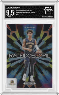 Ja Morant from the 2024 Panini Prizm Draft Picks set featuring a Black Prizm parallel graded by Arena Club and given an overall grade of 9.5.