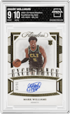 Mark Williams from the 2022-23 Panini Flawless set featuring a Gold parallel graded by Arena Club and given an overall grade of 9.