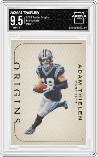 Adam Thielen from the 2023 Panini Origins set graded by Arena Club and given an overall grade of 9.5.