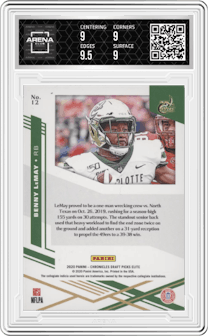 Benny LeMay from the 2020 Panini Chronicles Draft Picks  set graded by Arena Club and given an overall grade of 9.
