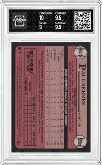 Paul Skenes from the 2024 Topps Update set graded by Arena Club and given an overall grade of 9.5.
