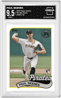 Paul Skenes from the 2024 Topps Update set graded by Arena Club and given an overall grade of 9.5.