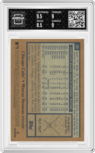 Marcus Stroman from the 2022 Topps Archives set graded by Arena Club and given an overall grade of 9.