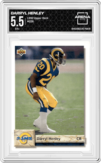 Darryl Henley from the 1992 Upper Deck set graded by Arena Club and given an overall grade of 5.5.