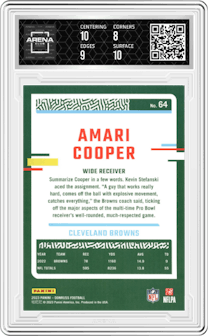 Amari Cooper  from the 2023 Panini Donruss set graded by Arena Club and given an overall grade of 8.5.