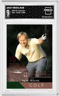 Jack Nicklaus from the 2003 Upper Deck SP Authentic set graded by Arena Club and given an overall grade of 9.