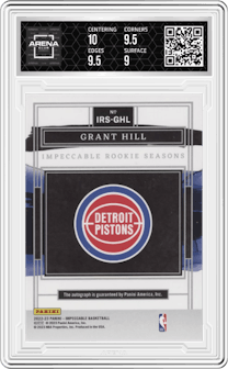 Grant Hill  from the 2022-23 Panini Impeccable set graded by Arena Club and given an overall grade of 9.5.