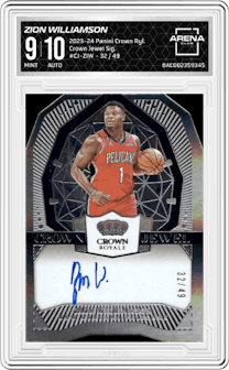 Zion Williamson from the 2023-24 Panini Crown Royale  set graded by Arena Club and given an overall grade of 9.