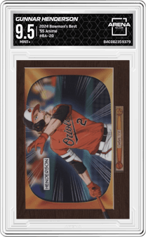 Gunnar Henderson  from the 2024 Bowman's Best set graded by Arena Club and given an overall grade of 9.5.