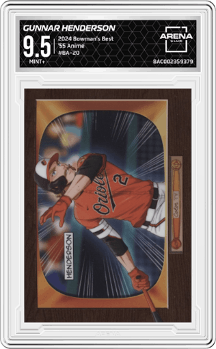 Gunnar Henderson  from the 2024 Bowman's Best set graded by Arena Club and given an overall grade of 9.5.