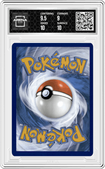 Charmander from the 2023 Pokemon SV set featuring a Obsidian Flame Elite Trainer Box parallel graded by Arena Club and given an overall grade of 9.5.