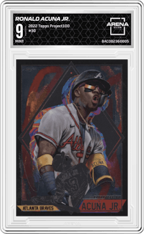 Ronald Acuna Jr. from the 2022 Topps Project100 set graded by Arena Club and given an overall grade of 9.