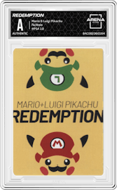Redemption from the Mario & Luigi Pikachu set graded by Arena Club and given an overall grade of 0.