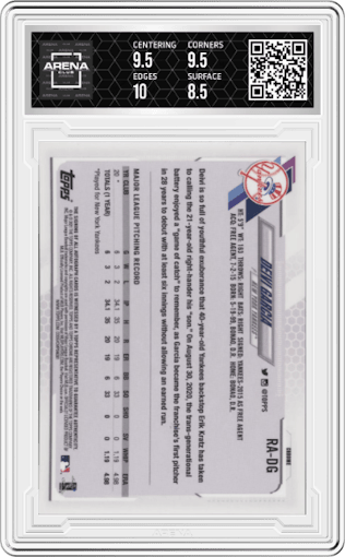 Deivi Garcia from the 2021 Topps Chrome set graded by Arena Club and given an overall grade of 9.