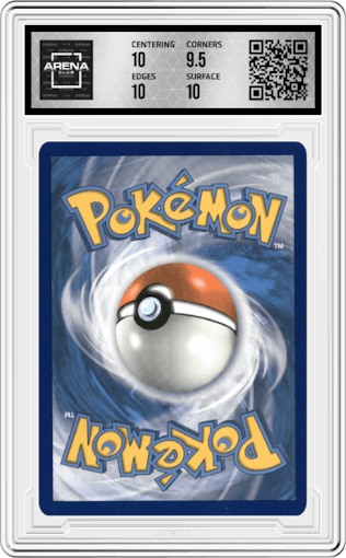 Charizard V from the 2020 Pokemon SWSH set featuring a Champion's Path ETB parallel graded by Arena Club and given an overall grade of 10.