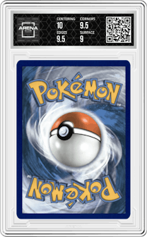 Rayquaza from the 2020 Pokemon SWSH set graded by Arena Club and given an overall grade of 9.5.