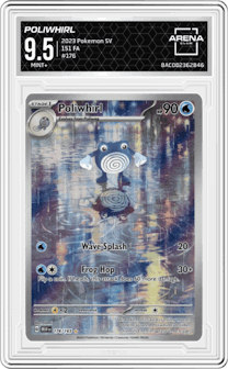 Poliwhirl from the 2023 Pokemon SV set graded by Arena Club and given an overall grade of 9.5.