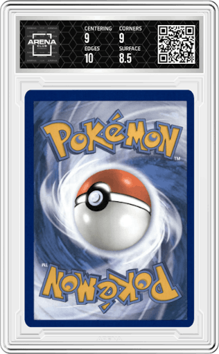 Charizard EX from the 2023 Pokemon SV set graded by Arena Club and given an overall grade of 9.