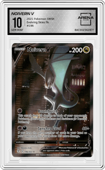 Noivern V from the 2021 Pokemon SWSH set graded by Arena Club and given an overall grade of 10.