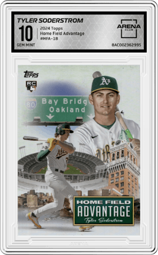 Tyler Soderstrom from the 2024 Topps  set graded by Arena Club and given an overall grade of 10.