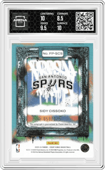 Sidy Cissoko from the 2023-24 Panini Court Kings set graded by Arena Club and given an overall grade of 9.