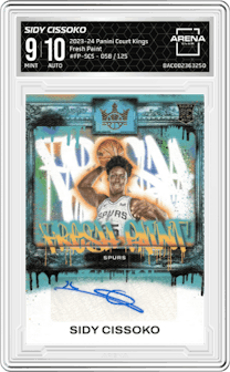 Sidy Cissoko from the 2023-24 Panini Court Kings set graded by Arena Club and given an overall grade of 9.