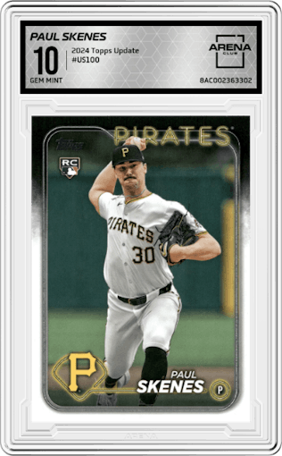 Paul Skenes from the 2024 Topps Update set graded by Arena Club and given an overall grade of 10.