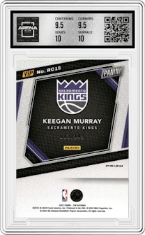 Keegan Murray from the 2023 Panini The National VIP set featuring a Blue Sparkle parallel graded by Arena Club and given an overall grade of 10.