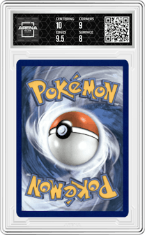 Pikachu from the 2021 Pokemon SWSH set graded by Arena Club and given an overall grade of 8.5.