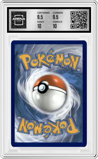 Reshiram from the 2021 Pokemon SWSH set graded by Arena Club and given an overall grade of 10.