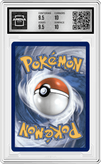Mewtwo EX from the 2021 Pokemon SWSH set featuring a Next Destinies parallel graded by Arena Club and given an overall grade of 10.