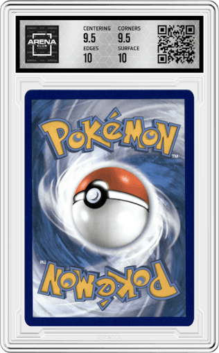 Surfing Pikachu VMAX from the 2021 Pokemon SWSH set graded by Arena Club and given an overall grade of 10.