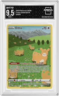 Ditto from the 2023 Pokemon SWSH set graded by Arena Club and given an overall grade of 9.5.