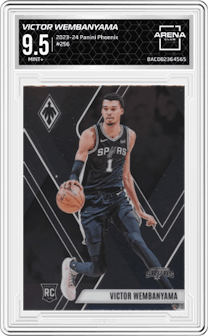 Victor Wembanyama from the 2023-24 Panini Phoenix set graded by Arena Club and given an overall grade of 9.5.
