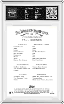 Paul Skenes from the 2024 Topps Allen & Ginter set graded by Arena Club and given an overall grade of 9.