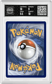 Greninja Gold Star from the 2021 Pokemon SWSH set featuring a Celebrations Elite Trainer Box parallel graded by Arena Club and given an overall grade of 9.5.