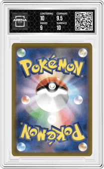 Charizard ex from the 2023 Pokemon SV JPN set graded by Arena Club and given an overall grade of 9.5.