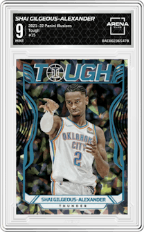 Shai Gilgeous-Alexander from the 2021-22 Panini Illusions set graded by Arena Club and given an overall grade of 9.