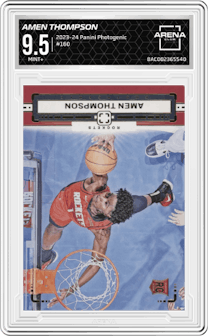Amen Thompson from the 2023-24 Panini Photogenic set graded by Arena Club and given an overall grade of 9.5.