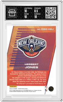 Herbert Jones from the 2022-23 Panini Recon set graded by Arena Club and given an overall grade of 9.