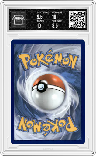 Mimikyu from the 2021 Pokemon SWSH set featuring a Celebrations Collection parallel graded by Arena Club and given an overall grade of 9.