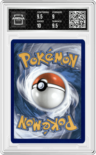 Rugged Helmet from the 2021 Pokemon SWSH set graded by Arena Club and given an overall grade of 9.5.