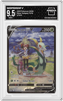 Serperior V from the 2022 Pokemon SWSH set graded by Arena Club and given an overall grade of 9.5.