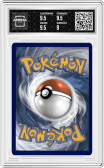 Surfing Pikachu V from the 2021 Pokemon SWSH set graded by Arena Club and given an overall grade of 9.5.