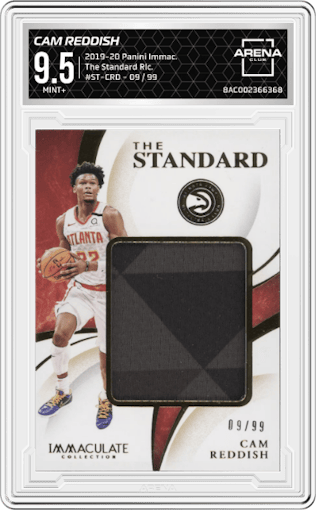 Cam Reddish from the 2019-20 Panini Immaculate Collection set graded by Arena Club and given an overall grade of 9.5.