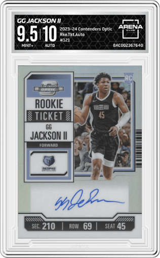 GG Jackson II from the 2023-24 Panini Contenders Optic set graded by Arena Club and given an overall grade of 9.5.