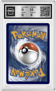 Rayquaza VMAX from the 2022 Pokemon SWSH set graded by Arena Club and given an overall grade of 10.